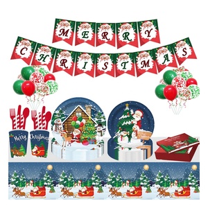 Nuevo Diseño de Vajilla Navideña en Rojo y Verde para Fiestas Temáticas de Navidad - Product Image 1