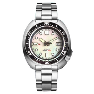 Tandorio nouvelle nacre coquille cadran NH35A plongée en acier hommes montre en acier inoxydable capitaine montre-bracelet de luxe sport horloge - Product Image 5
