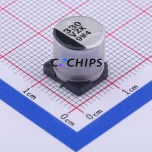 ตัวเก็บประจุแบบไฮบริดของแข็ง-ของเหลวอะลูมิเนียมอิเล็กโทรไลต์ EEHZK1V331P แบบ SMD, ขนาด D10xL10.2 มม. 330uF 20% 35V 420mA-100Hz - Product Image 1