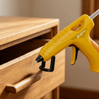 Pistolet à colle sans fil rechargeable JQ107B3 compatible avec les bâtonnets de colle de 7 mm pour le collage du bois, du plastique et du tissu