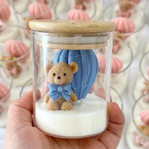 LANJO Cute Bow Tie Teddy <b>Bear</b> Hot Air <b>Balloon</b> Custom Logo Scented Candle for Birthday Gift Home Decor Ornament Party Favor - Product Image 1