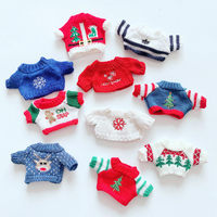 Sweater Mini Boneka Gaya Natal untuk Pakaian Boneka DIY Mainan Edukatif Dekorasi Mainan Mini Gaya Pakaian Boneka Plush 20cm