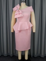 Robes Élégantes pour Femmes Soirée Nœuds Perlage Volants Peplum Bodycon Chic Occasion Mariage Africain Invitée Anniversaire Robes 2026