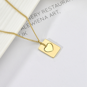 Collar de acero inoxidable chapado en oro para mujer, colgante de corazón, accesorios baratos para mujer, mejor amiga, bonito diseño, venta al por mayor - Product Image 6