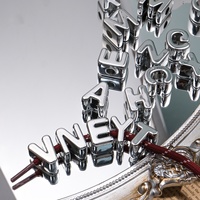 Perles Alphabet à Grand Trou Plaqué Argent pour la Fabrication de Bijoux DIY, Porte-clés et Breloques de Sac