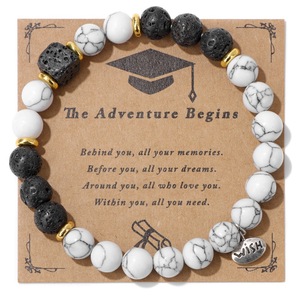Bracelet en <span class=keywords><strong>pierre</strong></span> <span class=keywords><strong>de</strong></span> <span class=keywords><strong>lave</strong></span> turquoise <span class=keywords><strong>de</strong></span> 8mm Bracelet <span class=keywords><strong>de</strong></span> perles en <span class=keywords><strong>pierre</strong></span> naturelle extensible fait à la main Cadeaux <span class=keywords><strong>de</strong></span> remise des diplômes avec breloque <span class=keywords><strong>de</strong></span> souhait - Product Image 3