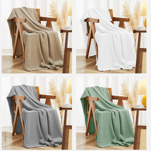 2024 fabricant de couverture conception personnalisée lit doux canapé literie bambou tricot jeter <span class=keywords><strong>serviette</strong></span> Crochet couverture - Product Image 6