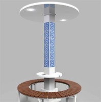 Meubles solaires intelligents, station de charge mobile LED alimentée par l'énergie solaire, silicium monocristallin, montage au sol, MPPT, lithium-ion, IP68