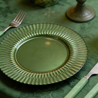 Assiette de présentation de mariage Lanques Premium en verre transparent, rouge, vert, bleu, 13 pouces, ronde, décorative, sous-assiette de service, décoration de table