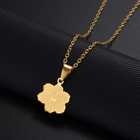 Colliers pour femmes et mères en acier inoxydable, avec motifs Canard dodo de Maurice, Anas Theodori, Colibris et Fleur d'hibiscus, bijoux d'inspiration Réunion # 568462