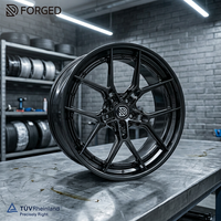 Jantes en alliage d'aluminium forgées sur mesure GUDE, deux pièces, neuves, 30 mm ET, finition noire, design concave, garantie à vie, ajustement universel