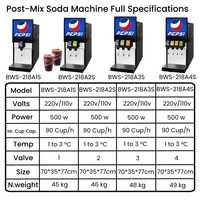 Distributeur de boissons gazeuses commercial en acier inoxydable à 1 robinet, machine à soda post-mix, réfrigération électrique, écologique