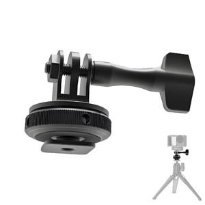 2-in-1 Aluminiumlegierung <span class=keywords><strong>Action</strong></span>-Kamera-Adapter mit Blitzschuh- und Stativhalterung sowie Cold-Shoe-Halterung für <span class=keywords><strong>Action</strong></span>-Kameras - Product Image 1