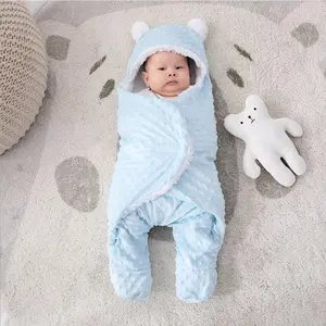 Удобный детский спальный мешок для новорожденных из органического хлопка сохраняющий тепло спальный мешок с вышивкой