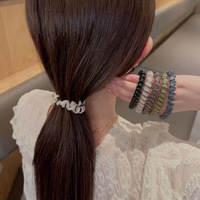 Élastique à cheveux polyvalent en résine plastique de haute qualité, style coréen, à pois raisin et noix de coco, haute élasticité, avec anneau de téléphone intégré