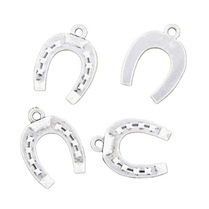 Charms lucky ferro di cavallo good luck talisman 21x16mm fatto a mano in forma, pendenti Vintage Color argento tibetano, fai da te per bracciale Nec - Product Image 1