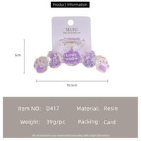 MUJU Pinces à cheveux en résine faites à la main, motif cœur et patte, 10,5 cm, 39g, avec paillettes, style Kawaii, pinces papillon, logo personnalisé, carte codée, usage quotidien