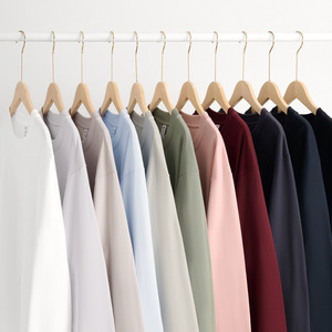 Camiseta de Manga Larga para Hombre, 230g, 100% Algodón, Blanca, Corte Holgado, Color Sólido, Anti-Pilling, Impresión Digital - Product Image 2