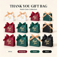 Boîte cadeau en gros dorée avec ruban pour cartes de remerciement, idéale pour les fêtes de mariage et les sacs cadeaux de festival