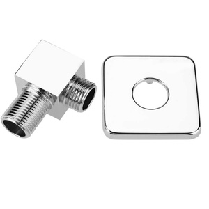 Wall Outlet Elbow G1/2 Solid Brass Square <b>Hand</b> Shower Outlet Elbow Handheld Shower Hose Connector for Home Bathroom Hotel - Product Image 3