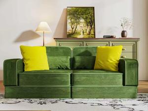 Juego de Sofá Cama de Compresión al Vacío Verde, Venta al por Mayor de Fábrica, Tela Esquinera, Relleno de Esponja, Sin Estructura - Product Image 2