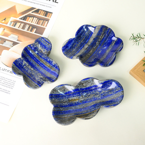 Nouvel arrivage : Bol en lapis-lazuli sculpté à la main en forme de fleur, en cristal naturel, pour la guérison et la décoration - Product Image 5