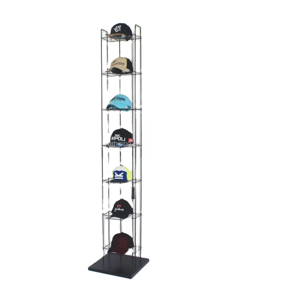 baseball hat display rack and shelf/hat stand display for retail store/floor hat display stand