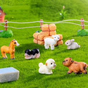 Figuras de Resina Simulada de <span class=keywords><strong>Ganado</strong></span>, Ovejas y Caballos, Miniaturas para Decoración de Paisajes Agrícolas, Adornos de Animales Pequeños, Accesorios para Manualidades - Product Image 2