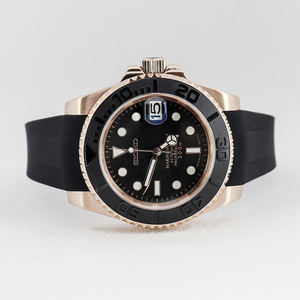 Orologi Automatici Cronografo da Uomo con Cassa da 40mm, Cinturino in Silicone Regolabile e Quadrante <span class=keywords><strong>Oro</strong></span> Rosa, Tendenza Moda Casual - Product Image 5