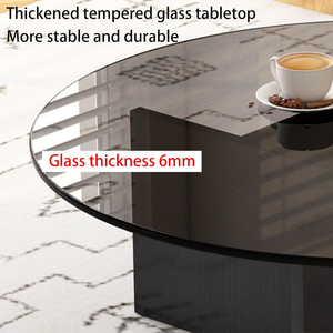 Tavolino da caffè con struttura in legno moderno personalizzato all'ingrosso con vetro Top <span class=keywords><strong>stile</strong></span> europeo mobili da soggiorno per uso domestico - Product Image 3