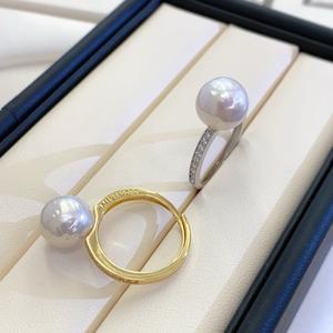 Bague en argent S925 de luxe léger, perle naturelle 10-11mm, style simple et polyvalent, romantique, haute qualité, avec coffret cadeau – Vente en gros fabricant - Product Image 4