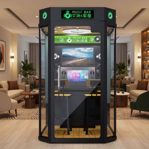 Cabine de divertissement moderne en métal insonorisée à deux places, cabine musicale privée, cube KTV intelligent pour centre de cinéma - Product Image 3
