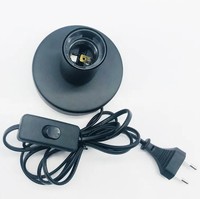 Base de lampe de bureau en plastique Hiayi Factory Outlet, support d'ampoule à vis E26/E27, cordon noir, interrupteur 304, prise, garantie 3 ans