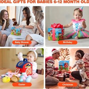 ชุดตุ๊กตาสัตว์ในฟาร์มพร้อมยุ้งฉางขนาดสมบูรณ์แบบสำหรับมือเล็กๆน้อยๆของเล่นสัตว์ยัดไส้นุ่มของเล่นเพื่อการศึกษาปฐมวัยสำหรับเด็กทารก - Product Image 4