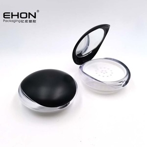 Usine personnalisé ovale noir flip couvercle base transparente étui à poudre cosmétique pour le maquillage pot de poudre en vrac de votre logo - Product Image 6