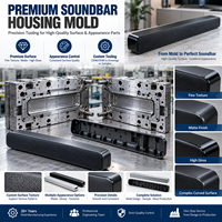 Cetakan Cangkang Soundbar OEM, Alat Injeksi Plastik, Perlakuan Permukaan Khusus, Pilihan Kilap Tinggi, Umur Cetakan Panjang untuk Audio