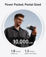 Banque d'alimentation Anker MagGo certifiée Qi2, charge ultra rapide 15W, batterie de 10000mAh avec écran intelligent et support pliable