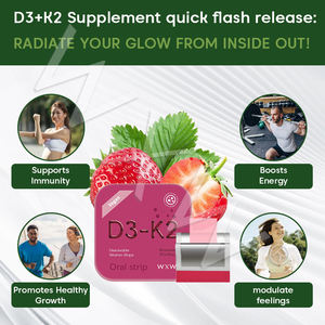 Venta superior Vitamina D3 K2 Suplemento Salud inmune Vitamina D3 K2 Tira oral Caramelo con sabor a fresa Tiras de película delgada oral - Product Image 2
