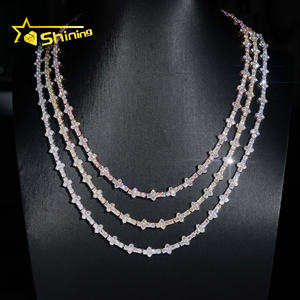 Vendita calda collana placcata in oro 18K 3mm in <span class=keywords><strong>argento</strong></span> <span class=keywords><strong>925</strong></span> Corss Moissanite <span class=keywords><strong>catena</strong></span> da Tennis GRA certificata catene personalizzate per <span class=keywords><strong>uomo</strong></span> donna - Product Image 2