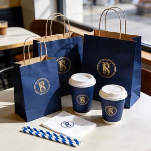 Custom Printed Luxury Kraft Paper <b>Bag</b> Biodegradable Paper <b>Bag</b> for Gift Packaging With Handle and Your Own Logo - Product Image 1