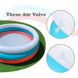 Piscine ronde gonflable durable pour enfants de 5 pieds, plancher souple, 60 pouces, rouge, blanc, bleu, PVC, écologique, légère, utilisation intérieure et extérieure - Product Image 4