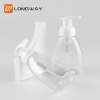 PET 250ml plástico líquido lavavajillas espuma líquida Mousse botella cosmética cuidado de la piel serigrafía transparente tapón de rosca Longway