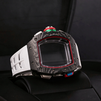 6501 Luxus wasserdichte Automatikuhr mit Split-Second-Chronograph, Skelettzifferblatt, Carbongehäuse, Herrenuhr für den täglichen Gebrauch
