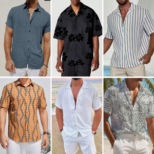 Inventario Camisas de playa para hombres Casual Manga corta Moda Nueva camisa para hombres Estampado Patrón Cardigan Estilo Mezcla - Product Image 3