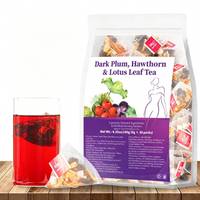 Tisane Bien-être aux Plantes Brutes de Prunier Noir, Aubépine et Feuille de Lotus, Sans Caféine, 180g, pour la Digestion et l'Amincissement, Spécialement Conçue pour les Femmes