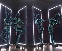 Combinaison Lumineuse LED Costume Tron Costume Lumineux Halloween Homme Femme Tenue de Scène Sexy Bodycon Club Combinaison Playsuit