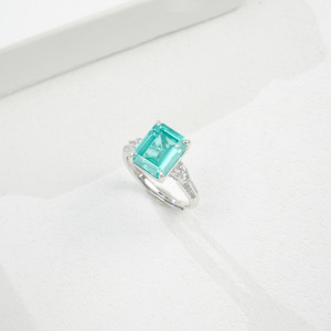 Classic 925 <b>Silver</b> Paraiba Color Green <b>Garnet</b> <b>Ring</b> for Daily Wear - Product Image 3