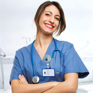 Fun nurse badge <b>clips</b> available now! Help is on the Way! Dear retractable name tag with easy-pull <b>buckle</b> wholesale. - Product Image 5