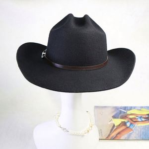 Sombrero de Vaquero de Lujo OEM ODM con Cinturón de Cuero y Fieltro 100% Lana, Estilo Americano Occidental, Diseño Liso para Fiestas y Viajes - Product Image 2