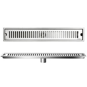 304 Stainless Steel Extended Thickened Odor-Proof Floor <b>Drain</b> Large Discharge Capacity Long Narrow Rectangular Bathroom Shower - Product Image 2